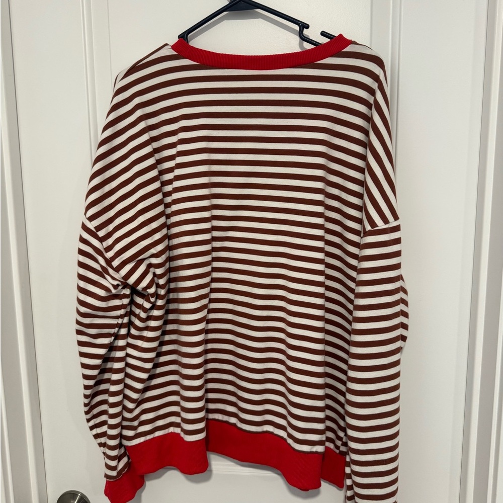 Red and Brown Striped Sweater